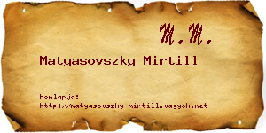 Matyasovszky Mirtill névjegykártya